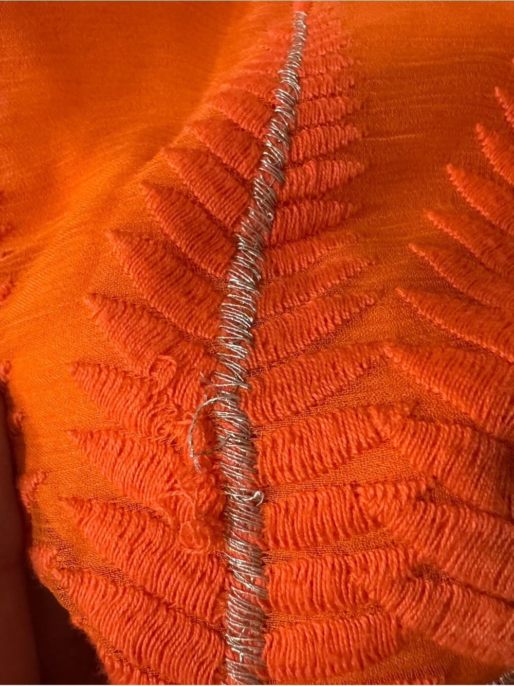 Alice + Olivia Coral Silk Maxi Dress Embroidered Open Back Designer Medium - Picture 7 of 9
